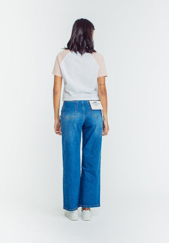 Mossimo Jenny Medium Blue Basic Five Pocket Wide Leg High Rise Jeans - Mossimo PH