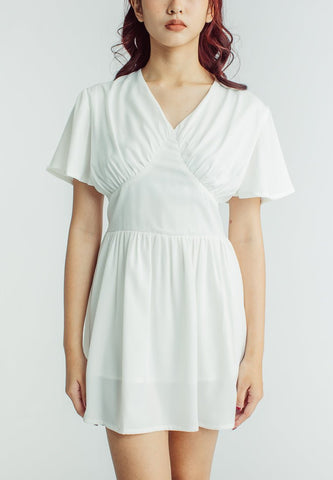 Mossimo Jezryl White Mini Dress with Back Ribbon Tie - Mossimo PH