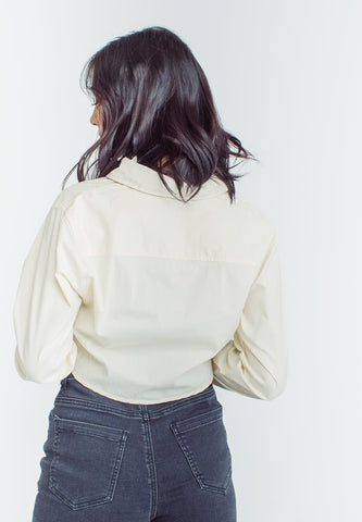 Mossimo Karylle White Cropped Buttondown with Waist Tie - Mossimo PH