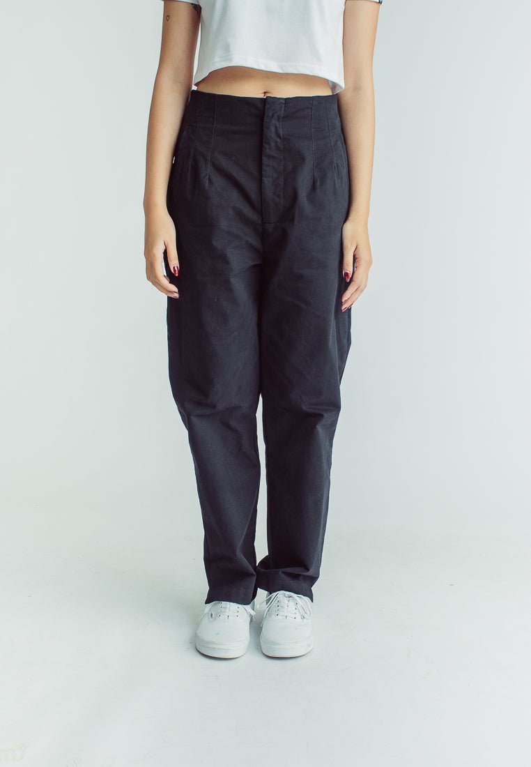Mossimo Kiana Black Tapered High Waist Smart Trousers - Mossimo PH