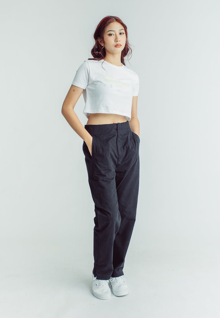 Mossimo Kiana Black Tapered High Waist Smart Trousers - Mossimo PH