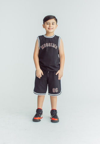 Mossimo Kids Boys Ace Black Graphic Vest and Short Set - Mossimo PH