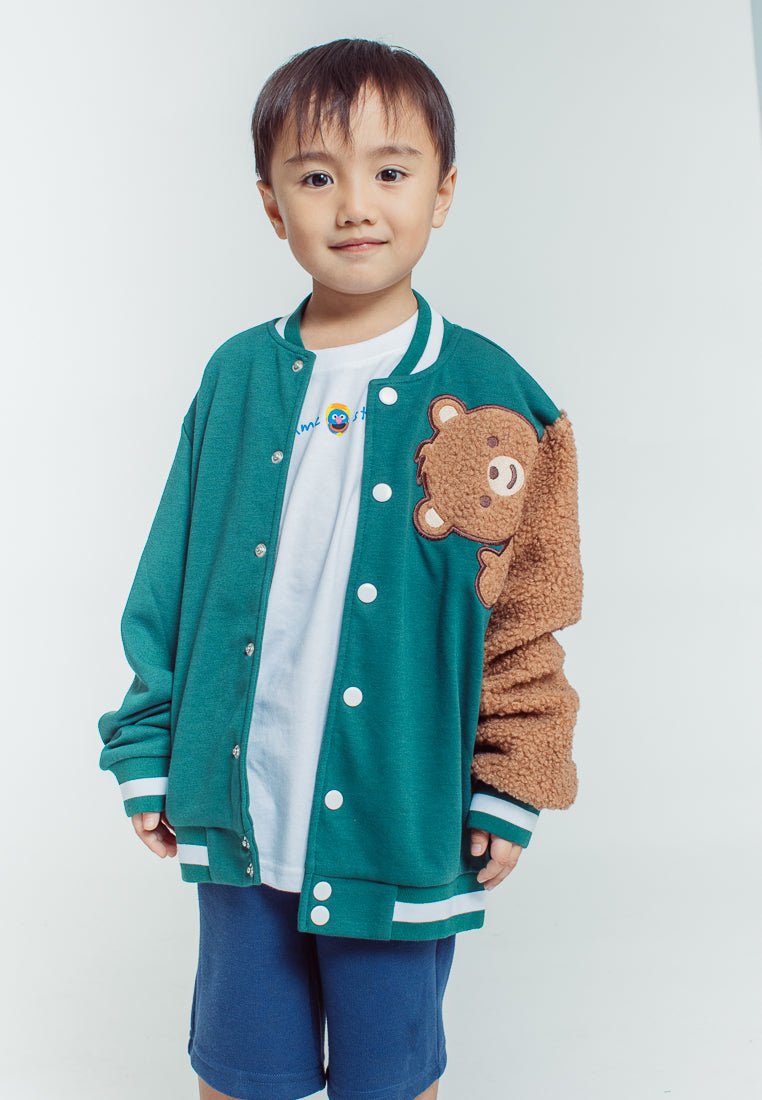 Mossimo Kids Boys Kelvin Mossybear Embroidery Varsity Jacket - Mossimo PH