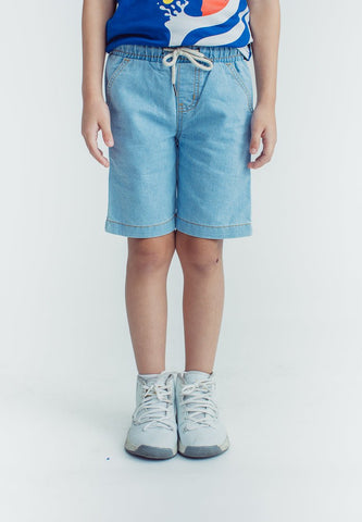 Mossimo Kids Boys Luis Light Blue Denim Pull on Shorts - Mossimo PH