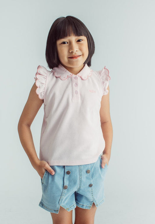 Mossimo Kids Girls Chesca Pink Sleeveless Frill Top with Embroidery - Mossimo PH