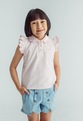 Mossimo Kids Girls Chesca Pink Sleeveless Frill Top with Embroidery - Mossimo PH