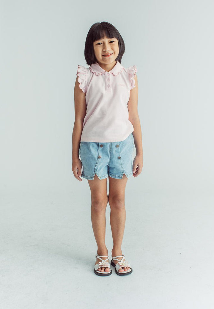Mossimo Kids Girls Chesca Pink Sleeveless Frill Top with Embroidery - Mossimo PH
