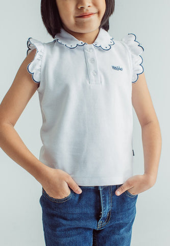 Mossimo Kids Girls Chesca White Sleeveless Frill Top with Embroidery - Mossimo PH
