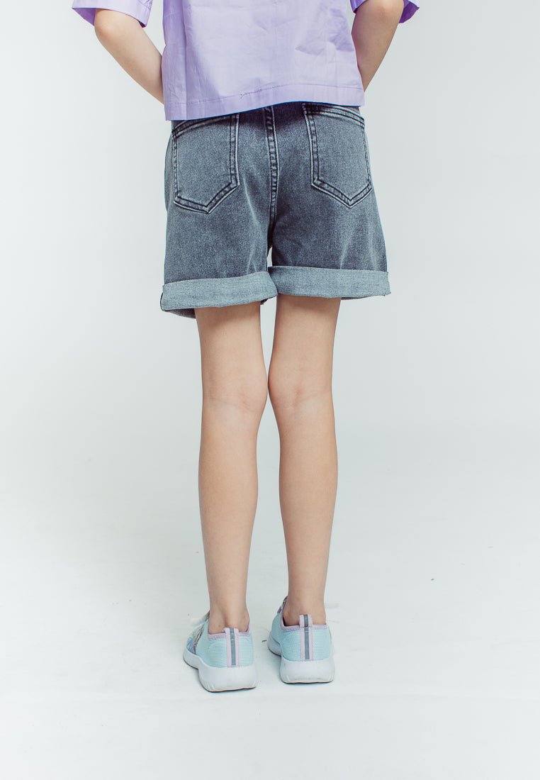 Mossimo Kids Girls Jossel Black Basic Five Pocket Mid Waist Shorts - Mossimo PH