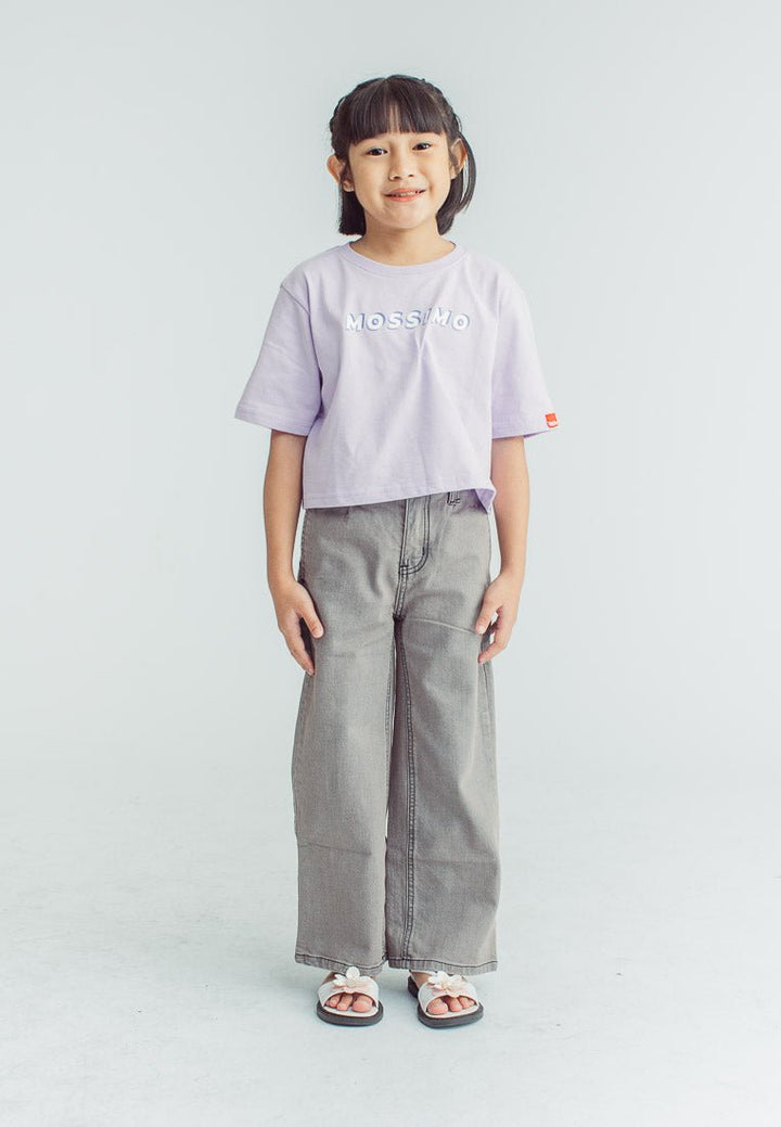 Mossimo Kids Girls Lavander Loose Cropped Fit Tee with Flat Print - Mossimo PH