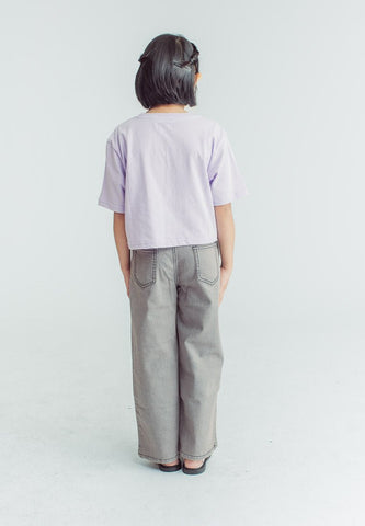 Mossimo Kids Girls Via Ash Gray Wide Leg High Waist Jeans - Mossimo PH