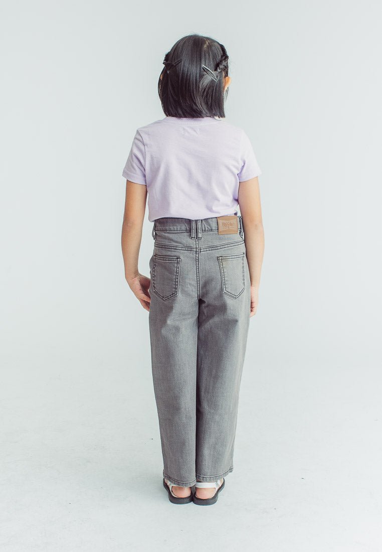 Mossimo Kids Girls Via Dark Gray Wide Leg High Waist Jeans