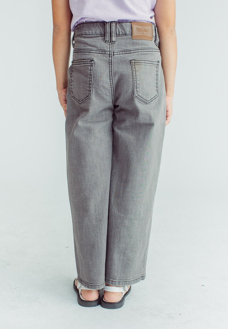 Mossimo Kids Girls Via Dark Gray Wide Leg High Waist Jeans