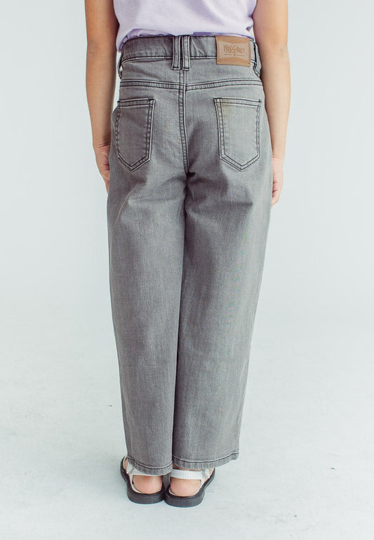 Mossimo Kids Girls Via Dark Gray Wide Leg High Waist Jeans - Mossimo PH