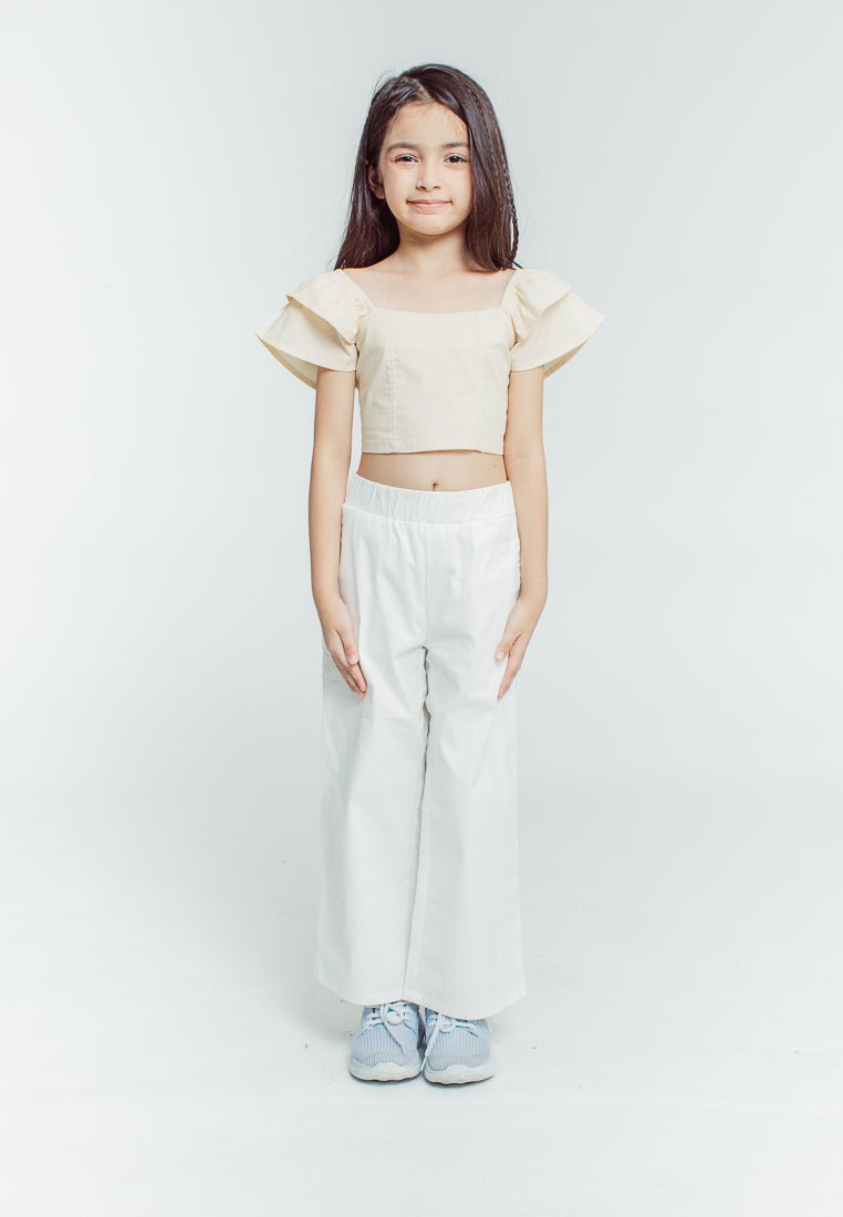 Mossimo Kids Girls Yna Warmsand White Layered Sleeve Top and Wide