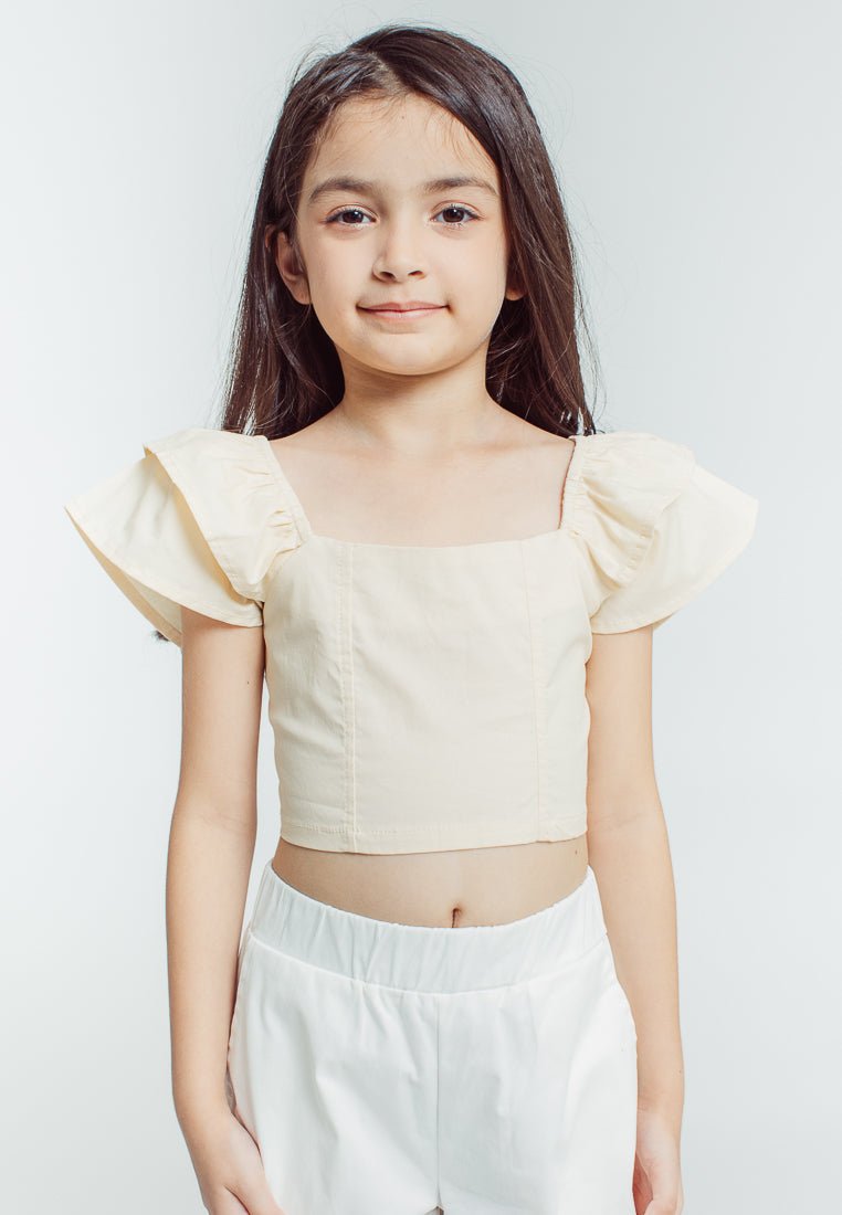 Mossimo Kids Girls Yna Warmsand White Layered Sleeve Top and Wide Leg Pants - Mossimo PH