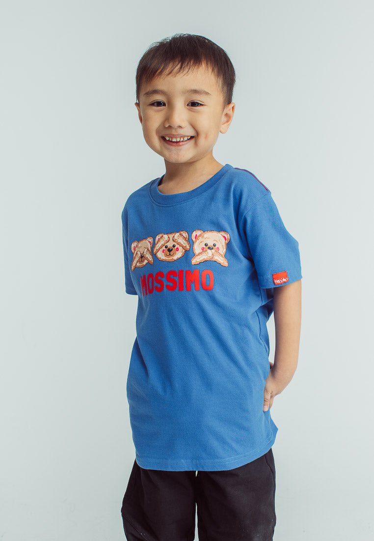 Mossimo Kids Unisex Galactic Blue Mossy Bear Basic Regular Graphics Tshirt - Mossimo PH