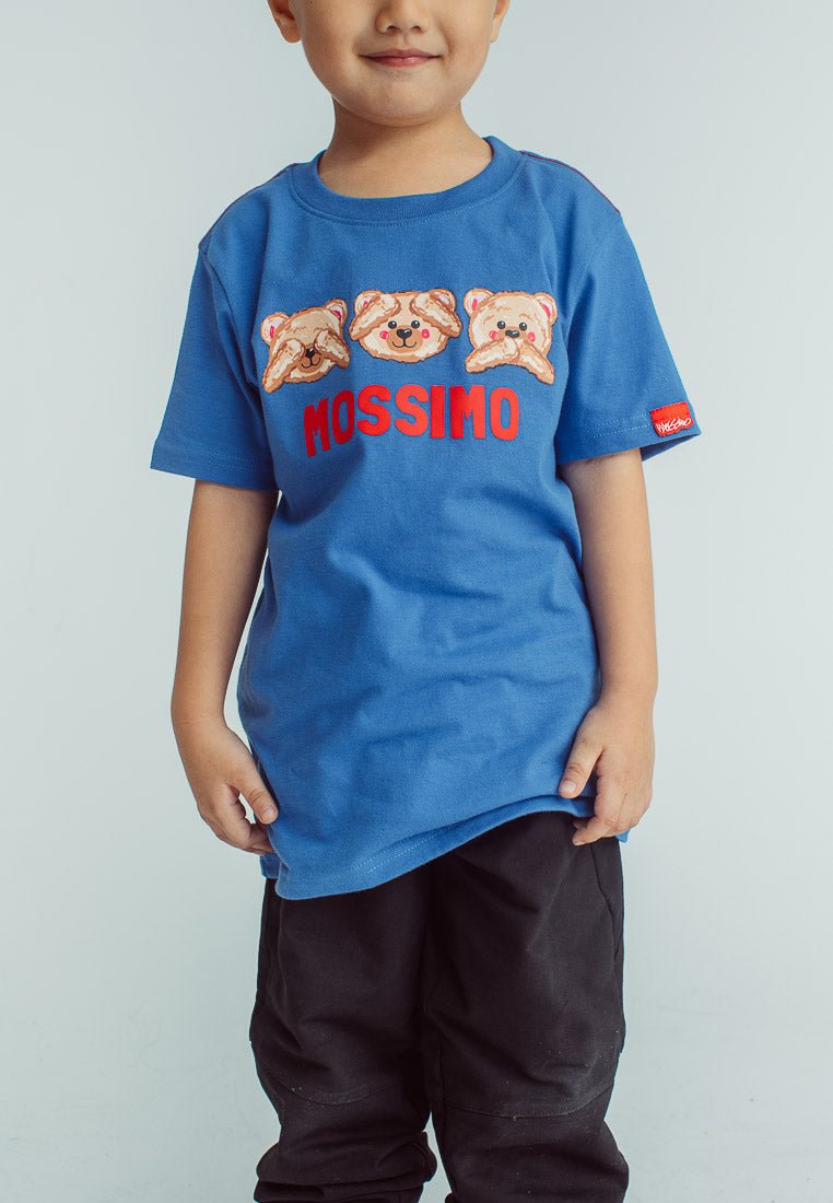 Mossimo Kids Unisex Galactic Blue Mossy Bear Basic Regular Graphics Tshirt - Mossimo PH