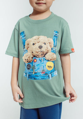 Mossimo Kids Unisex Oak Leaves Mossy Bear Basic Regular Graphic Tshirt - Mossimo PH