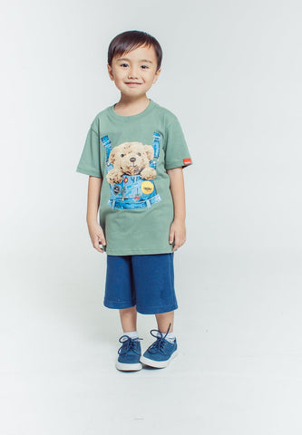Mossimo Kids Unisex Oak Leaves Mossy Bear Basic Regular Graphic Tshirt - Mossimo PH