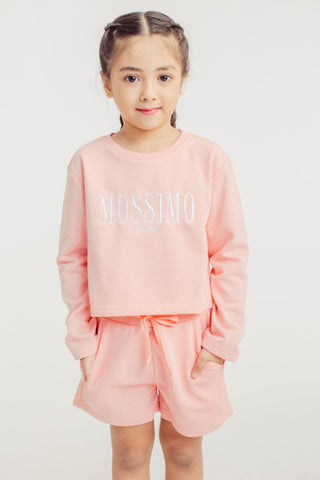 Mossimo Krissa Pink Cropped Pullover and Short Girls Set Kids - Mossimo PH