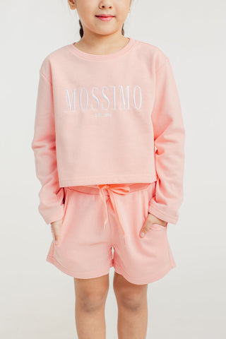 Mossimo Krissa Pink Cropped Pullover and Short Girls Set Kids - Mossimo PH