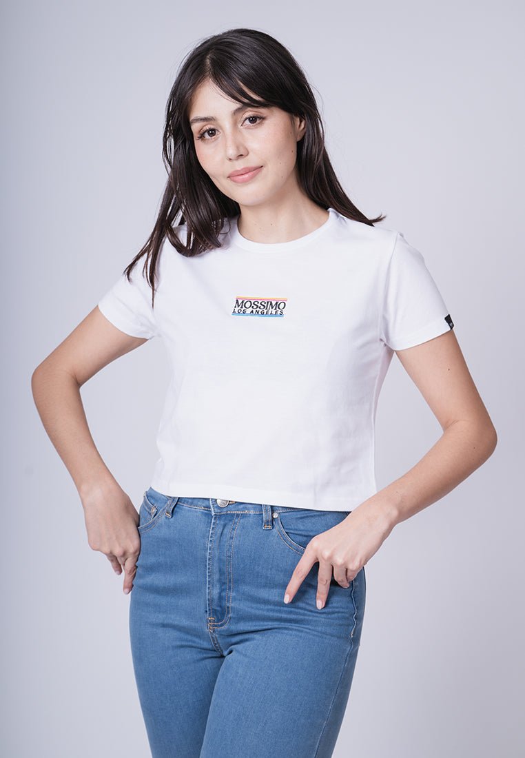 Mossimo L.A White with Embroidery Classic Cropped Fit Tee - Mossimo PH