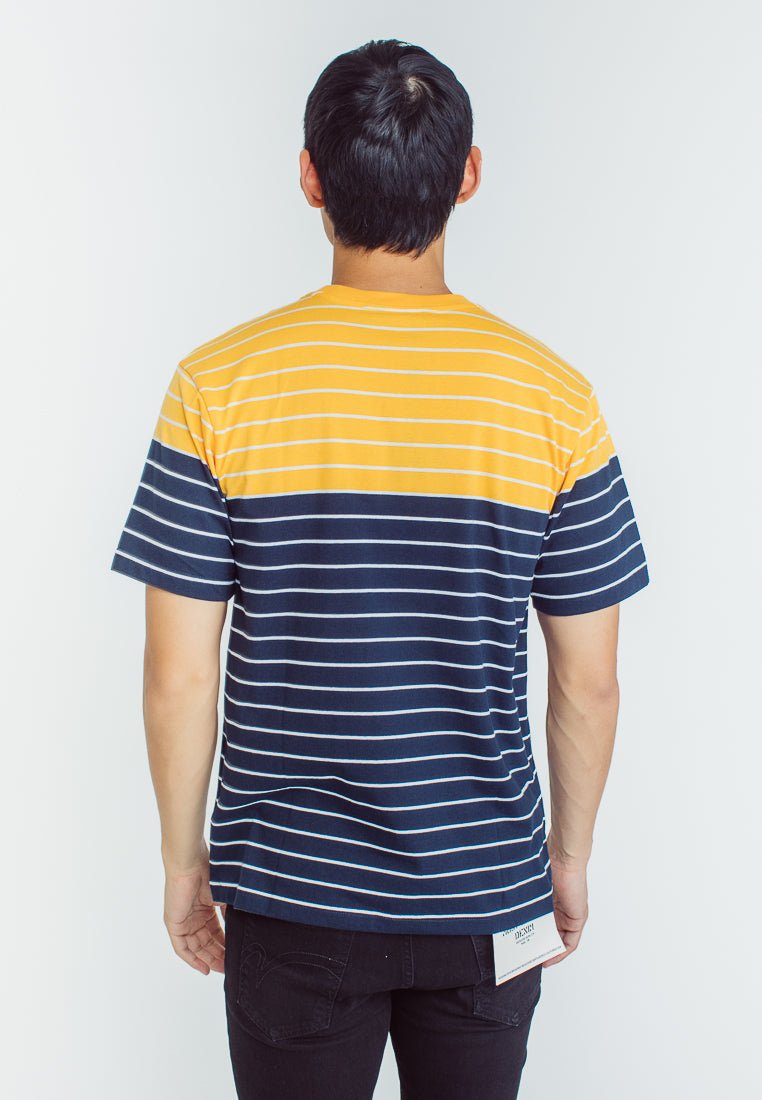 Mossimo Miko Yellow Stripes Round Neck Comfort Fit with Woven Patch - Mossimo PH