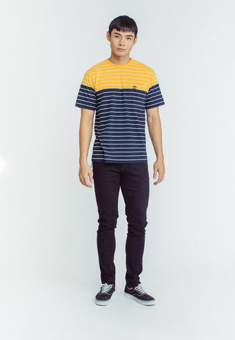 Mossimo Miko Yellow Stripes Round Neck Comfort Fit with Woven Patch - Mossimo PH