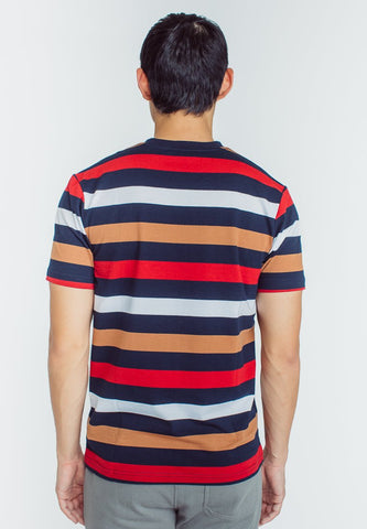 Mossimo Peter Blue Stripes Round Neck Classic Fit with Woven Patch - Mossimo PH