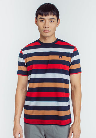 Mossimo Peter Blue Stripes Round Neck Classic Fit with Woven Patch - Mossimo PH