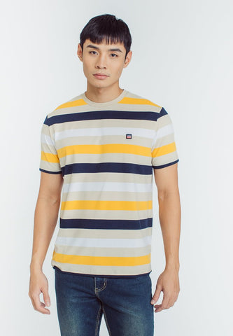 Mossimo Peter Yellow Stripes Round Neck Classic Fit with Woven Patch - Mossimo PH