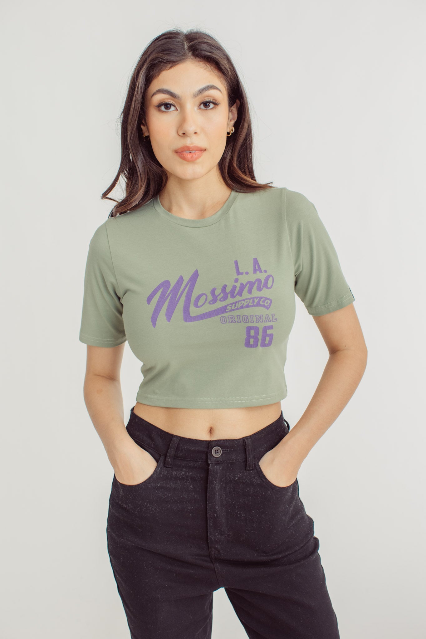 Mossimo Premium with LA Big Retro Branding Design with Crack Print Retro Cropped Fit Tee - Mossimo PH