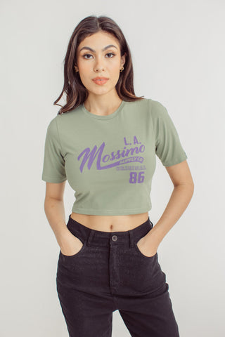 Mossimo Premium with LA Big Retro Branding Design with Crack Print Retro Cropped Fit Tee - Mossimo PH