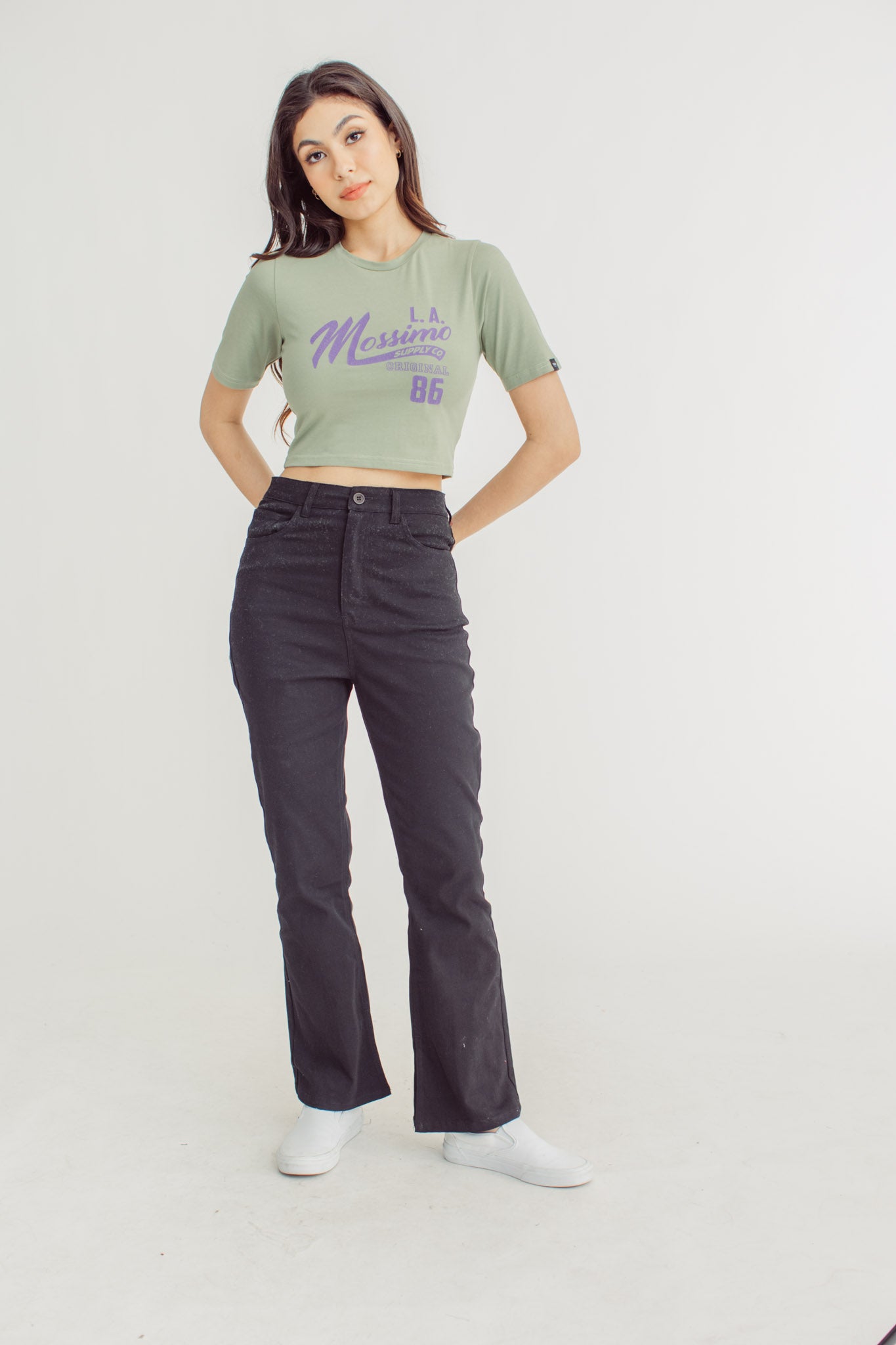 Mossimo Premium with LA Big Retro Branding Design with Crack Print Retro Cropped Fit Tee - Mossimo PH