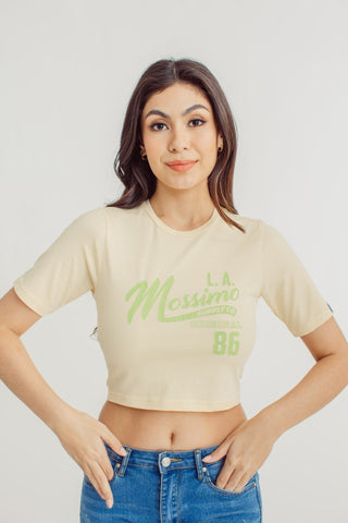 Mossimo Premium with LA Big Retro Branding Design with Crack Print Retro Cropped Fit Tee - Mossimo PH