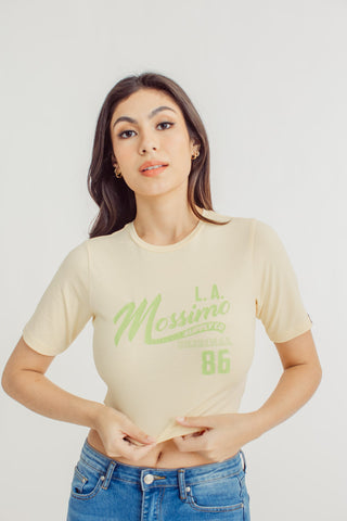 Mossimo Premium with LA Big Retro Branding Design with Crack Print Retro Cropped Fit Tee - Mossimo PH