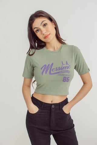 Mossimo Premium with LA Big Retro Branding Design with Crack Print Retro Cropped Fit Tee - Mossimo PH