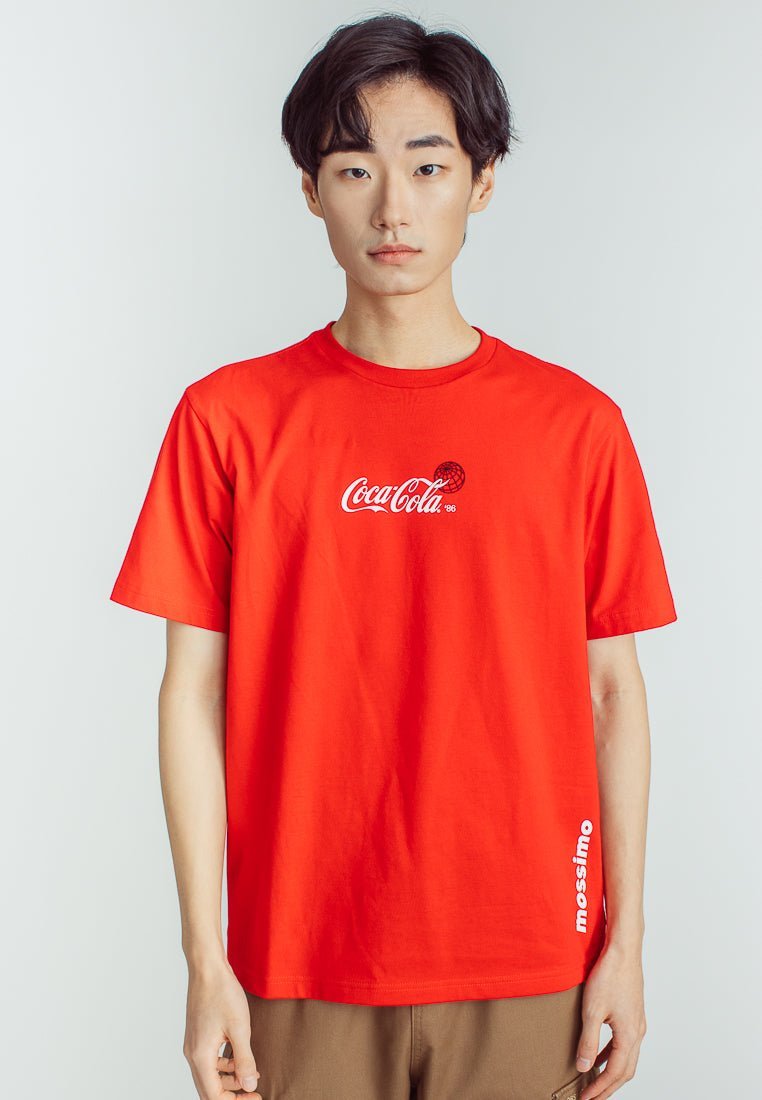 Mossimo Red Coca Cola Basic Round Neck with High Density Print and Flat Print Comfort Fit Tee - Mossimo PH