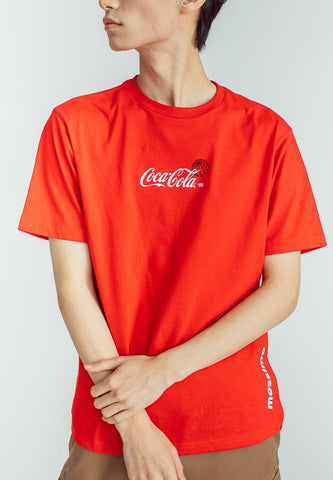 Mossimo Red Coca Cola Basic Round Neck with High Density Print and Flat Print Comfort Fit Tee - Mossimo PH