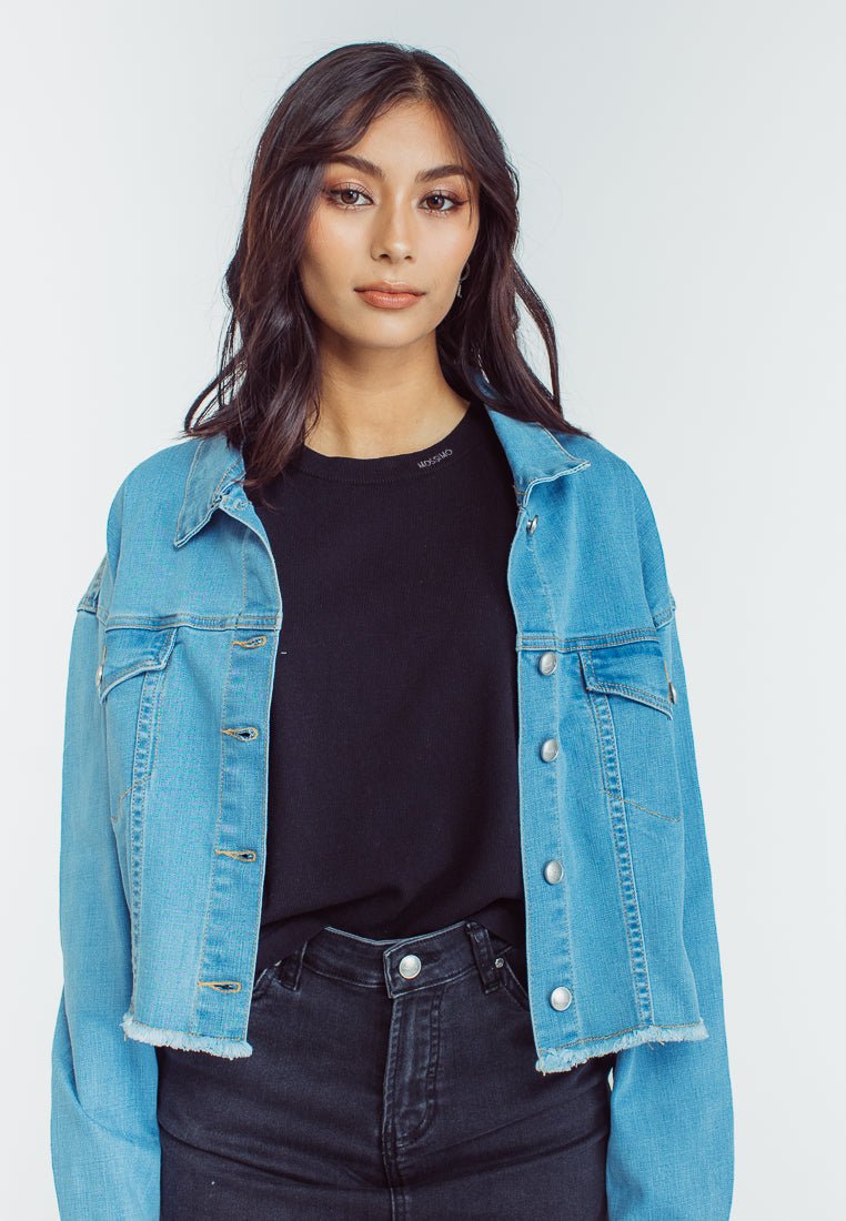 Mossimo Renalyn Light Blue Oversized Cropped Denim Jacket - Mossimo PH