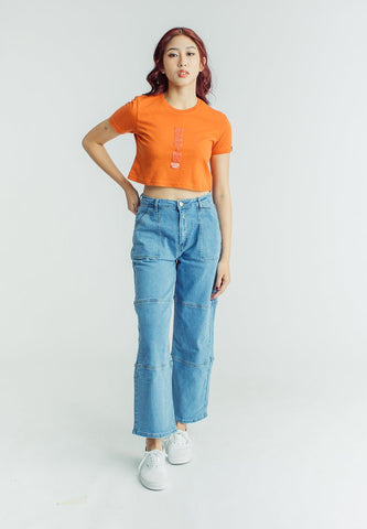 Mossimo Rust with Since 1986 Flat and High Density Print Design Vintage Cropped Fit Tee - Mossimo PH
