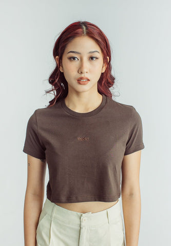 Mossimo Sharlene Choco Brown Vintage Cropped Fit Tee - Mossimo PH