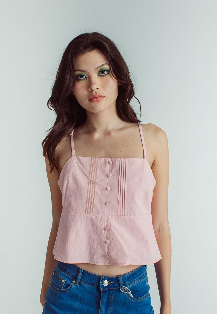 Mossimo Sheryl Pink Buttondown Peplum Top - Mossimo PH