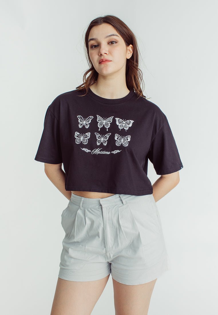 Mossimo Steffany Black Oversized Cropped Fit Tee - Mossimo PH