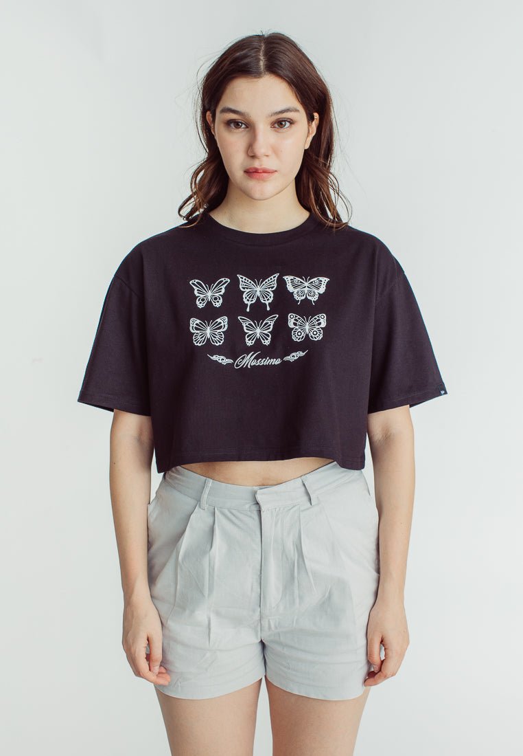 Mossimo Steffany Black Oversized Cropped Fit Tee - Mossimo PH