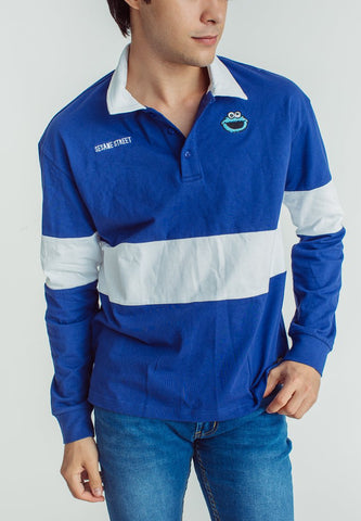 Mossimo True Blue White Sesame Street Comfort Fit Baseball Shirt with Patch Embroidery - Mossimo PH