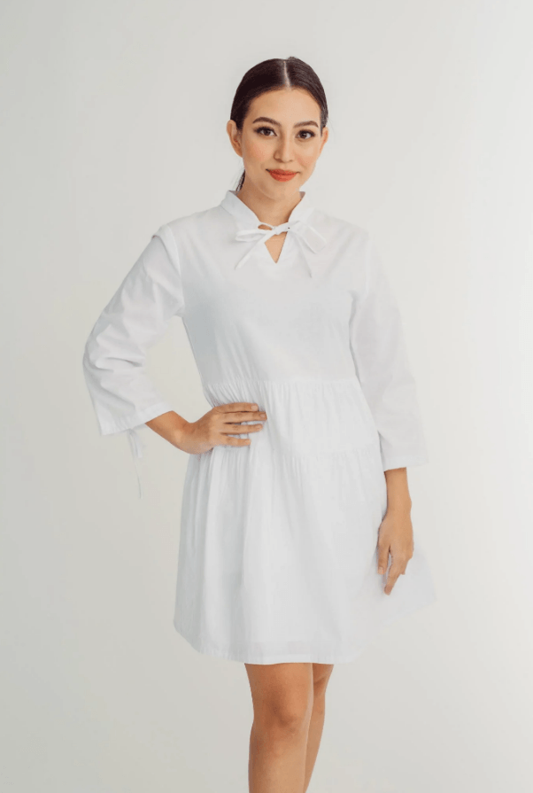 Mossimo White Fashion Shirred Baby Doll Dress - Mossimo PH