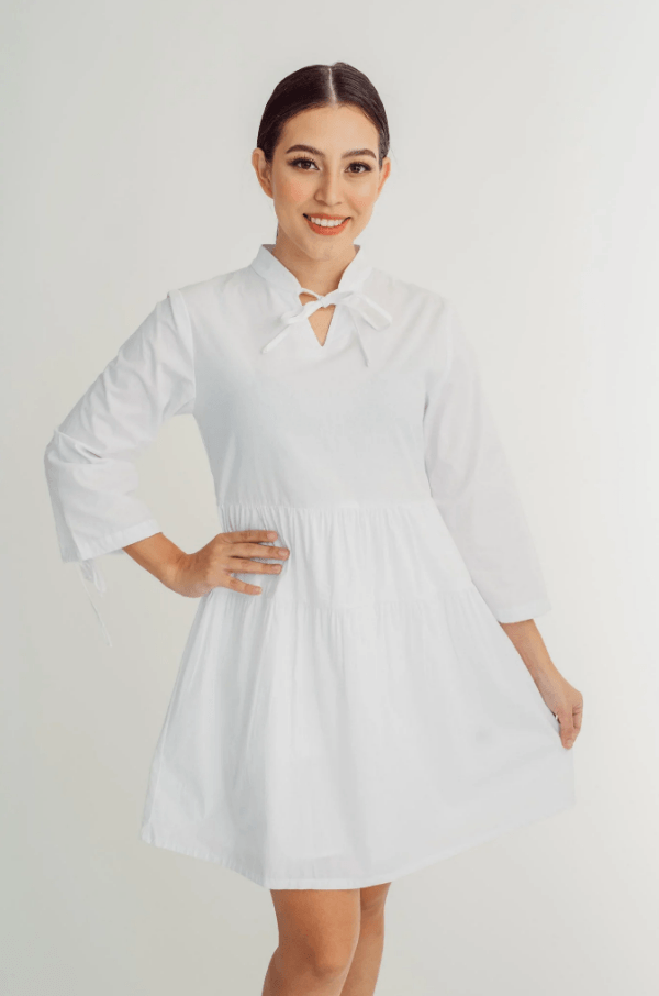 Mossimo White Fashion Shirred Baby Doll Dress - Mossimo PH