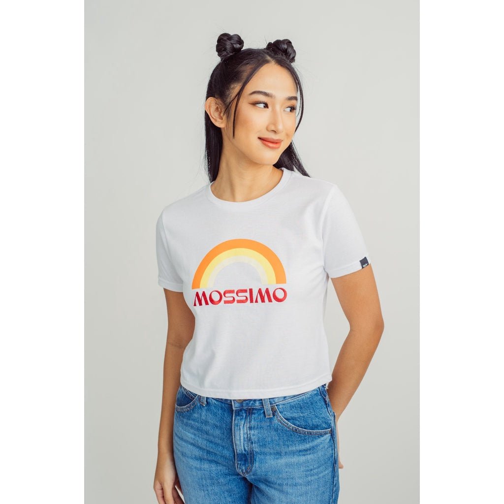 Mossimo White Mossimo Retro Rainbow Print Classic Crop - Mossimo PH